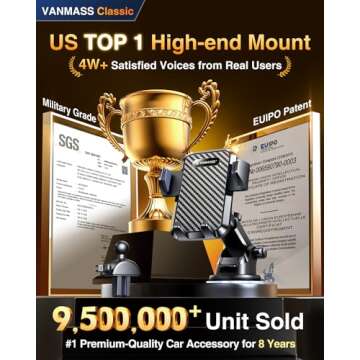 VANMASS 【85+LBS Strongest Suction & Military-Grade 2025 Ultimate Car Phone Mount【Patent & Safety...