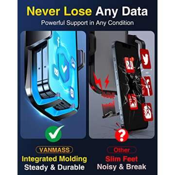 VANMASS 【85+LBS Strongest Suction & Military-Grade 2025 Ultimate Car Phone Mount【Patent & Safety Certs】 Cell Phone Holder Truck Stand for Dashboard Windshield Vent for iPhone 16 15 Pro Max 14 Samsung