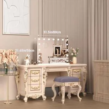 32''X22'' Hollywood Vanity Makeup Mirror with LED Bulbs