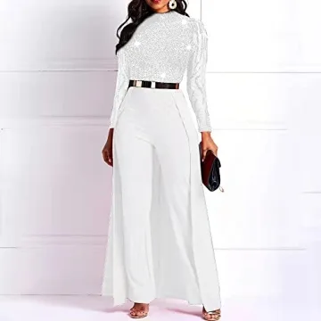 Elegant IWFEV Full Length Sequins Women's Jumpsuit