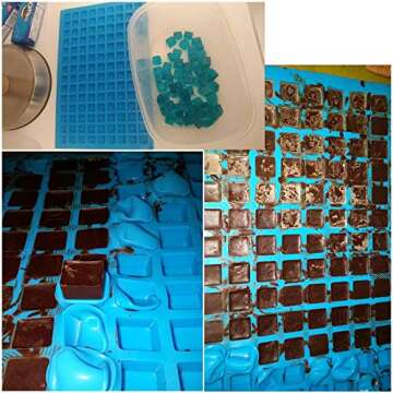 Palksky Silicone Molds for Candy Chocolate Gummy Baking (2 PCS) 126 Cavity Mini Square Mold for Ice ...