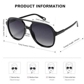 SOJOS Stylish Retro Polarized Aviator Sunglasses Unisex