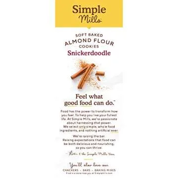 Simple Mills Almond Flour Soft Baked Cookies, Snickerdoodle - Gluten Free, Healthy Snacks, Made with Organic Coconut Oil, Plant Based, 6.2 Ounce (Pack of 3)
