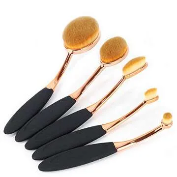 Yoseng Oval Foundation Brush 5 Pcs Toothbrush makeup brushes Fast Flawless Application Liquid Cream Powder Foundation