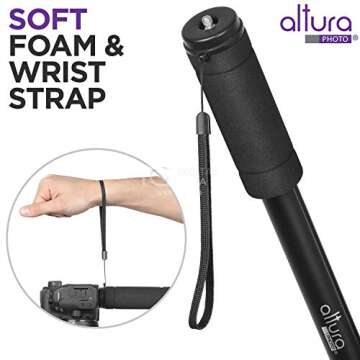 Altura Photo 62-Inch Camera Monopod - Heavy Duty Stand for Canon, Nikon, & Sony Mirrorless & DSLR Cameras - Steady Photography, Lightweight & Portable - Easy to Carry with Pouch