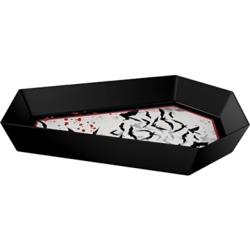 Amscan Dark Manor Coffin Shaped Melamine Bowl - Spooky Serving Dish for Halloween Parties