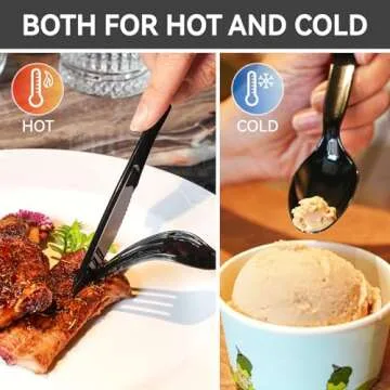 Durable Black Plastic Knives for Events - Pack of 100