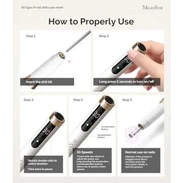 MelodySusie Electric Nail Drill - Cordless 30000RPM Nail File