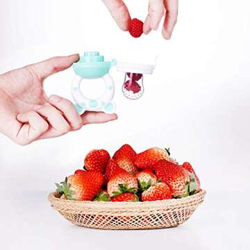 Baby Fruit Food Feeder Pacifier - Fresh Food Feeder, Infant Fruit Teething Teether Toy for 3-24 Mont...