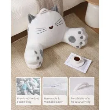 Blissful Kitty Reading Pillow for Comfort and Fun