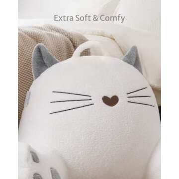 Blissful Kitty Reading Pillow for Comfort and Fun