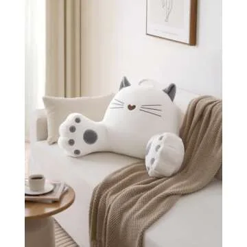 Blissful Kitty Reading Pillow for Comfort and Fun