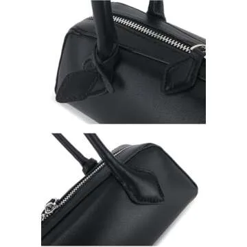 Lriocern Women Fashion Shoulder Bag Leather Underarm Bag Large Capacity Retro Commuting Bag Solid Color Trendy Shopping Bag(Black1)