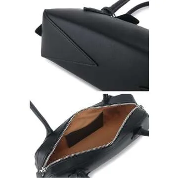 Lriocern Women Fashion Shoulder Bag Leather Underarm Bag Large Capacity Retro Commuting Bag Solid Color Trendy Shopping Bag(Black1)