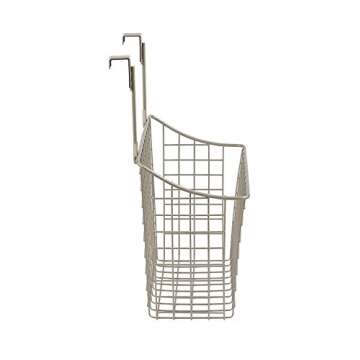 Spectrum Hanging Baskets for Organizing (Large, Satin Nickel) - Grid Over the Cabinet Wire Basket for Kitchen or Bathroom - Door Hanging Storage Organizer for Cleaning Supplies, Washcloths, & Towels