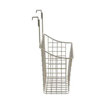 Spectrum Hanging Baskets for Organizing (Large, Satin Nickel) - Grid Over the Cabinet Wire Basket for Kitchen or Bathroom - Door Hanging Storage Organizer for Cleaning Supplies, Washcloths, & Towels