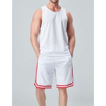 5 Pack Men's Quick Dry Athletic Shorts with Pockets Elastic Waist Activewear for Workout Gym Basketb...