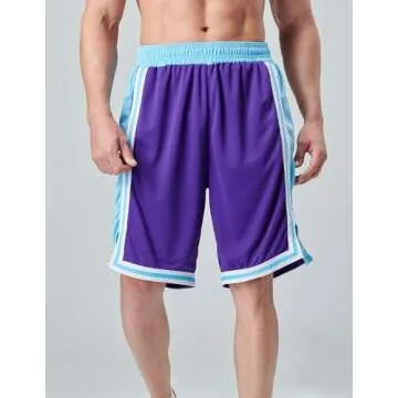 5 Pack Men's Quick Dry Athletic Shorts with Pockets Elastic Waist Activewear for Workout Gym Basketball (Set 6, Large)