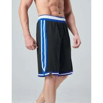 5 Pack Men's Quick Dry Athletic Shorts with Pockets Elastic Waist Activewear for Workout Gym Basketball (Set 6, Large)