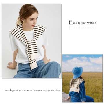 Huablo Women's Fashion Sweater Knitted Knotted Shawl - Stylish Travel Scarf