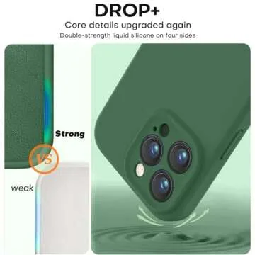 Vooii Compatible with iPhone 15 Pro Case, Upgrade Defender Liquid Silicone, [Enhanced Camera Protection] [Soft Anti-Scratch Microfiber Lining] Shockproof Phone Case iPhone 15 Pro 6.1 inch - Green