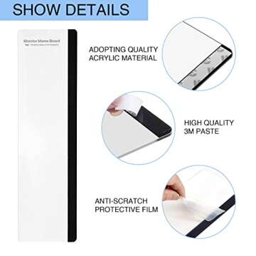 Office Desk Accessories 2pcs Multifunction Computer Monitor Memo Board - Office Supplies for Women Men Computer Sticky Note Holder Home Decor (Smooth Monitor Memo Board)