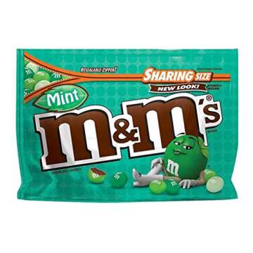 M&M New Flavor Chocolate Candy Sharing Size Pack (Mint)