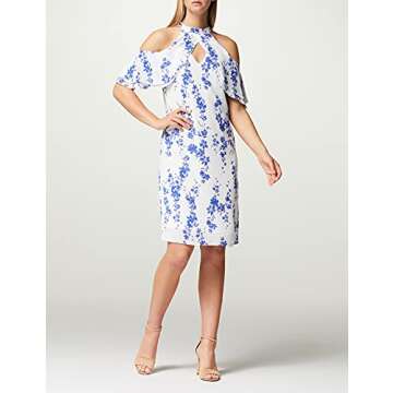 TRUTH & FABLE Women's ATF030, Multicolor (White/Blue Floral) S (US 4-6)