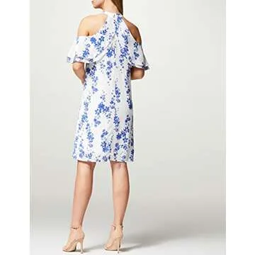 TRUTH & FABLE Women's ATF030, Multicolor (White/Blue Floral) S (US 4-6)