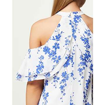 TRUTH & FABLE Women's ATF030, Multicolor (White/Blue Floral) S (US 4-6)