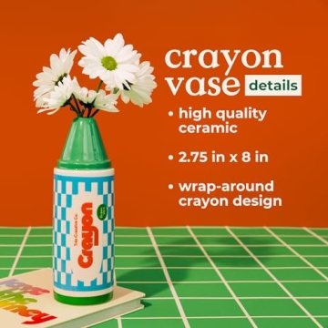 ban.do Green Crayon Decorative Vase for Fun Home Decor
