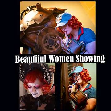 KiyaCos Women Girl's Yellow Rainbow Red Short Curly Wavy Layered Lovely Harajuku Cosplay Wigs Hallow...