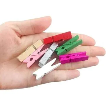 (Pack of 128) Mini Wooden Colored clothespins,16 coloers Each 8pcs