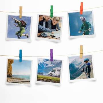 (Pack of 128) Mini Wooden Colored clothespins,16 coloers Each 8pcs