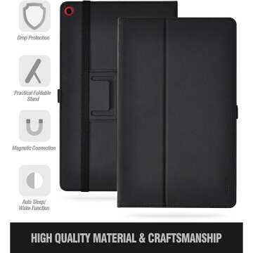 Fire HD 10 Tablet Case - Slim Synthetic Leather Cover