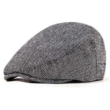 LADYBRO Mens Flat Cap Irish Cap - 90's Hat Grey Golf Hats Hunting Ivy Hat Accessories for Men