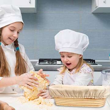 10 x 6 Inch Oval Proofing Basket,WERTIOO Banneton Bread Proofing Basket + Bread Lame +Dough Scraper+ Linen Liner Cloth for Professional & Home Bakers