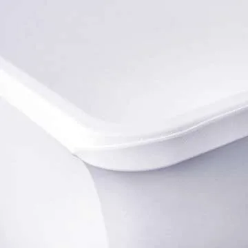 Obstal Spandex Table Cover 6ft Fitted Tablecloth Rectangular - Stretch Table Cloth for Rectangle Folding Table for Birthday Party Wedding Banquet, White, 72L x 30W Inch