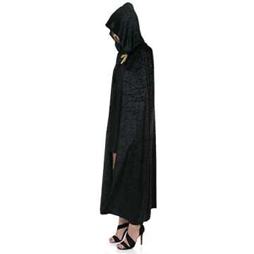 Spooktacular Creations Hooded Velvet Cloak Halloween Women Witch Cape Costume Accessory
