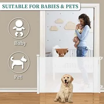 Retractable Mesh Baby Gate - Safety Gate for Kids & Pets