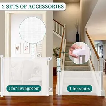 Retractable Mesh Baby Gate - Safety Gate for Kids & Pets
