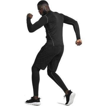 BUYJYA 5Pcs Men's Athletic Compression Set - Perfect Gift