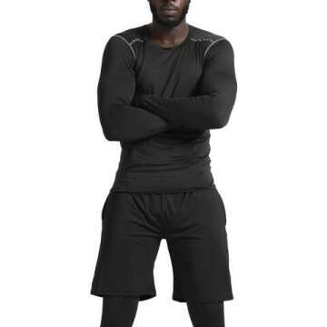 BUYJYA 5Pcs Men's Athletic Compression Set - Perfect Gift