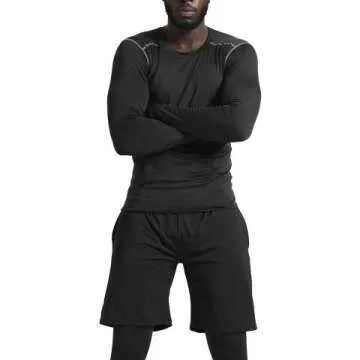 BUYJYA 5Pcs Men's Athletic Compression Set - Perfect Gift