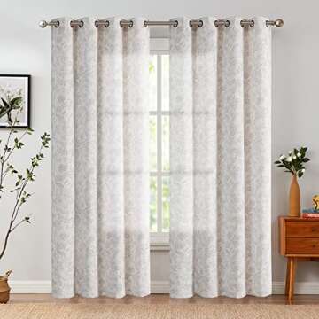 Vangao Floral Linen Blend Curtains: Stylish Light Filtering Drapes for Every Room
