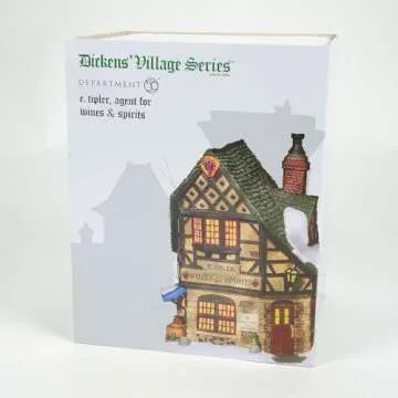 Department 56 Dickens' Village E Tipler Agent Wine Spirits Building, Porcelain 6.89 Inch