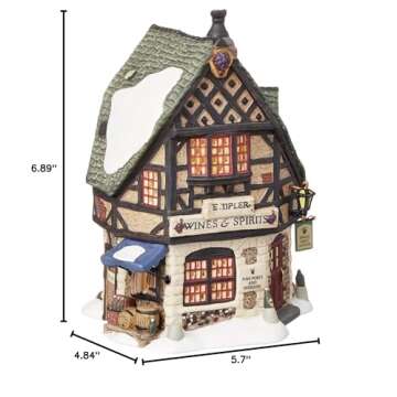 Department 56 Dickens' Village E Tipler Agent Wine Spirits Building, Porcelain 6.89 Inch