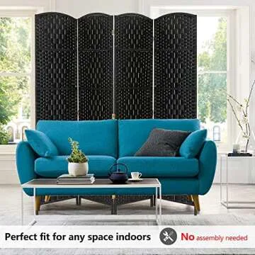 Spurgehom 4 Panel Folding Room Divider - Stylish Privacy Screen