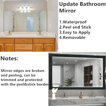 DESOMINOR Peel & Stick Black Border for Home Decor