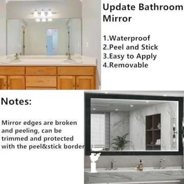 DESOMINOR Peel & Stick Black Border for Home Decor